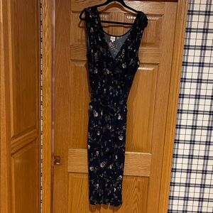 Kaileigh Dark Blue Floral Midi Jumpsuit